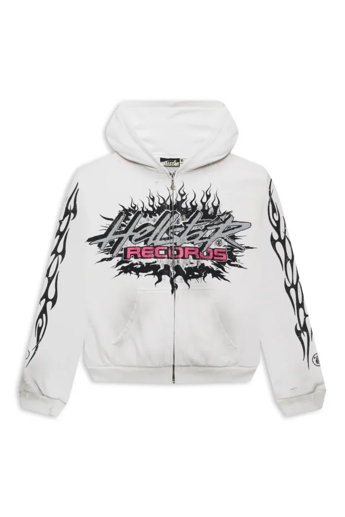 Hellstar Records Glitter Zip-Up - White (Copy)